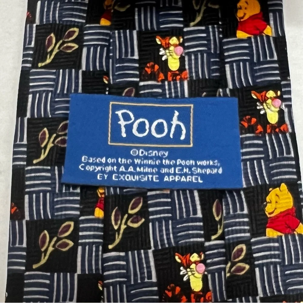 Winnie The Pooh Cartoon Men’s‎ Tie Blue Novelty Business Casual Retro Necktie
